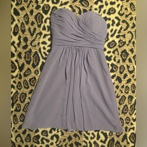 Bill Levkoff Strapless Lavender Chiffon Cocktail Dress